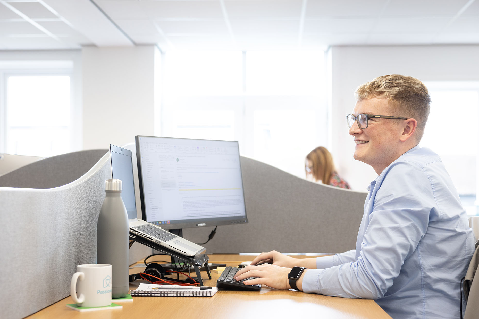 Colleague working at a desk